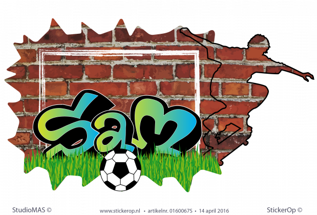 Muurstickers graffiti type F - Sam muursticker graffiti sportieve sam