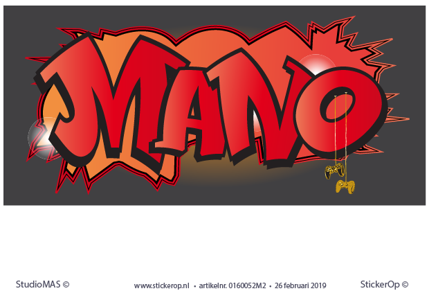 graffiti naamsticker - Mano