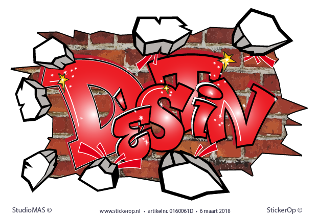 Muurstickers graffiti - Dèstin - muursticker graffiti - Dstin