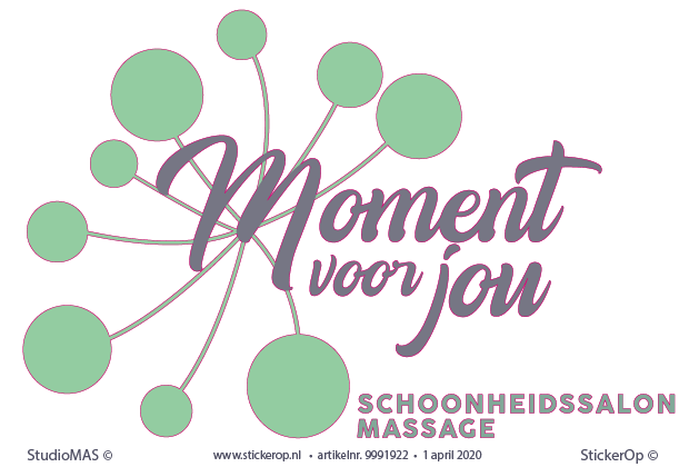 Muursticker bedrijfslogo salon - Moment voor jou - Muursticker zakelijk logo - Moment voor jou