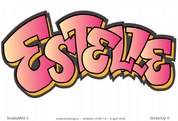 Muursticker kinderkamer graffiti - Estelle muursticker graffiti Estelle