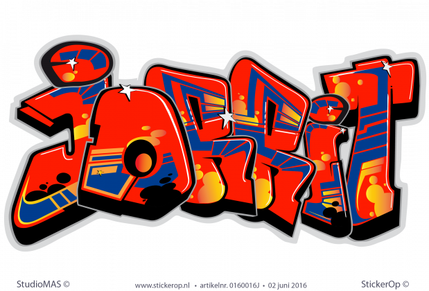 Muursticker graffiti type A - Jorrit muursticker graffiti type A Jorrit