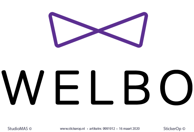 Muursticker zakelijk logo - Welbo - twee kleuren - muursticker van zakelijk logo - Welbo
