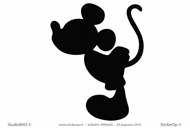 Muursticker van zelf aangeleverde tekening - Birgit's Mickey muursticker Birgits Mickey