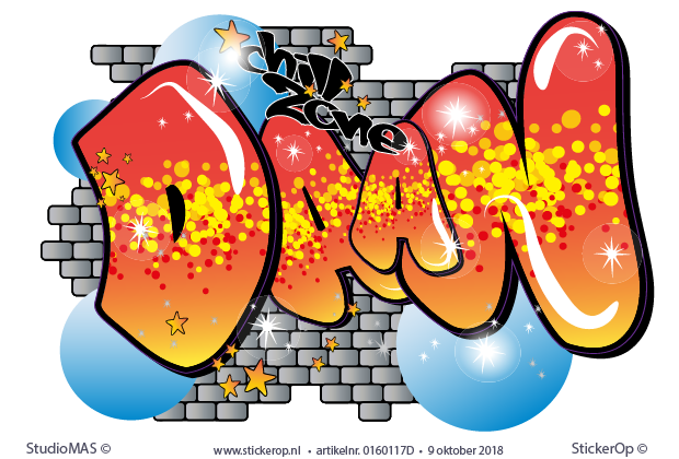 Naamsticker graffiti - Chill Zone Daan