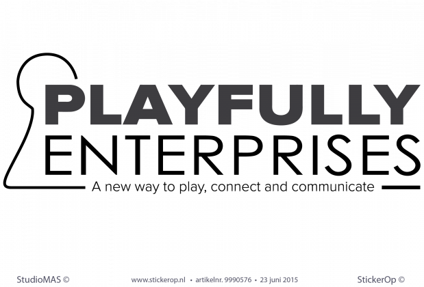muursticker zakelijk logo Playfully Enterprises
