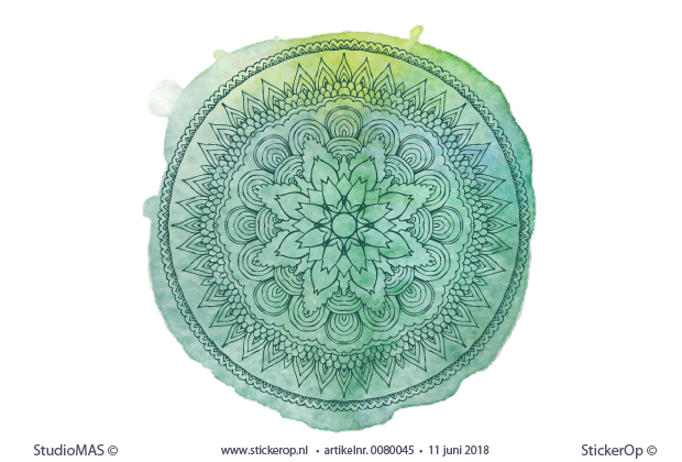 Muurstickers mindfulness - mandela groen
