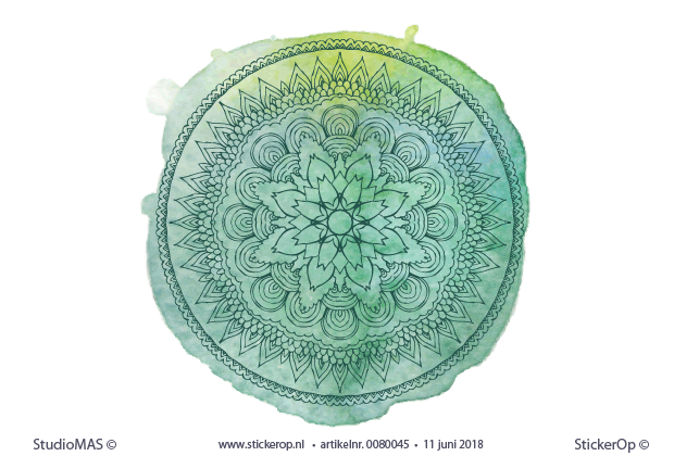 Muursticker mindfulness - Mandala groen Muurstickers mindfulness - mandela groen