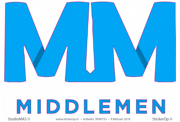 Muursticker zakelijk logo - Middlemen Muursticker zakelijk logo Middlemen