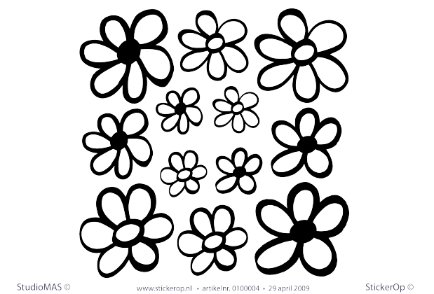 Muurstickers decoratie thema muursticker veld met bloem