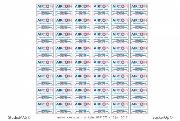 Machinestickers - AirCoin buitenunits - 48 stuks 19 x 14 cm