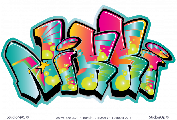muursticker graffiti typeA Nikki