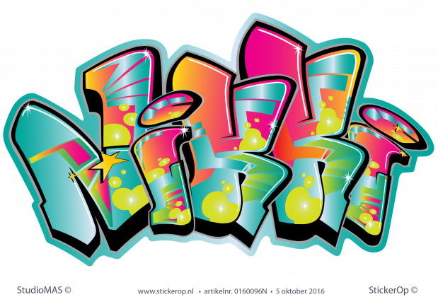 Muurstickers graffiti Chantal - Nikki muursticker graffiti typeA Nikki