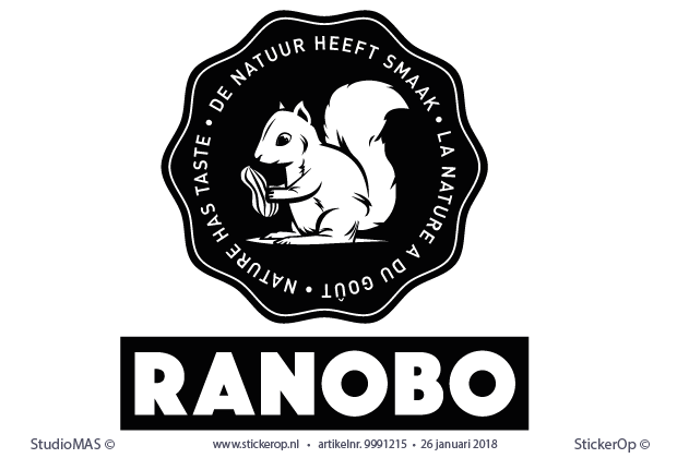 Muurstickers zakelijke toepassing - logo Ranobo - Logo Ranobo