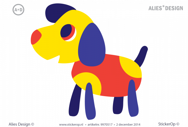 Muurstickers thema muursticker alies design hond