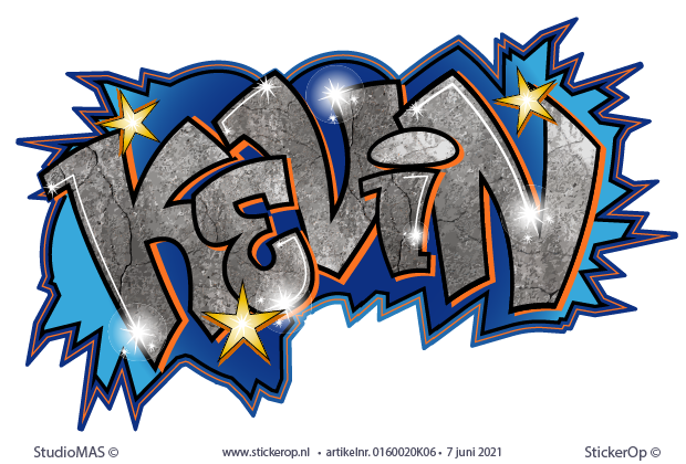 Muurstickers graffiti met eigen naam - Kevin