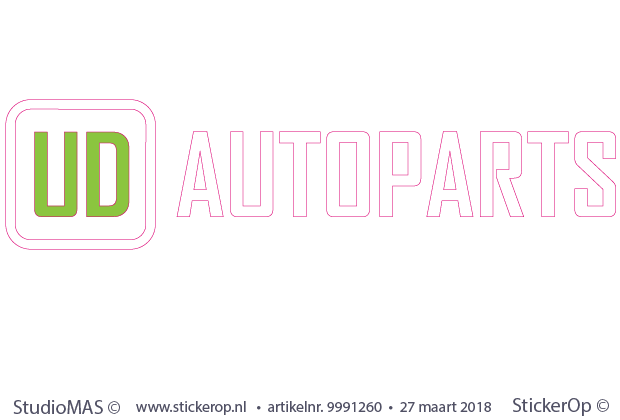 Autostickers zakelijk gebruik - Logo UD Autoparts - groen wit zakelijk gebruik - logo UD Autoparts groen wit