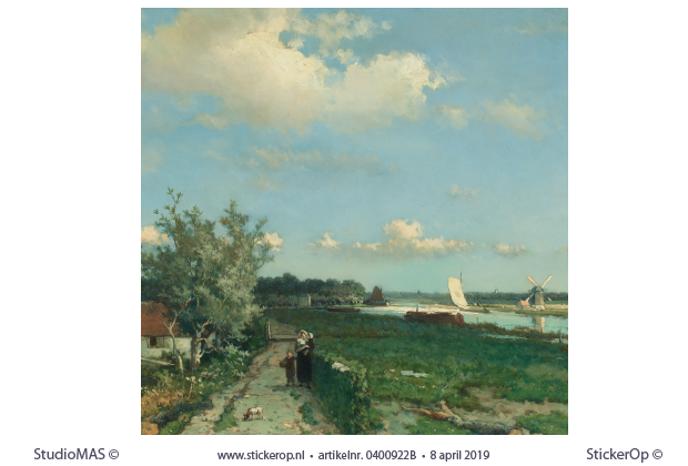 De trekvliet bij Rijswijk - vierkant uitsnede - Johan Hendrik Weissenbruch trekvliet bij Rijswijk-Johan Hendrik Weissenbruch-vierkant