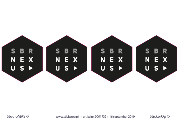 Deursticker zakelijk logo - SBR Nexus - 4 stuks elk 45 x 52 cm. - deursticker zakelijk logo - SBR Nexus