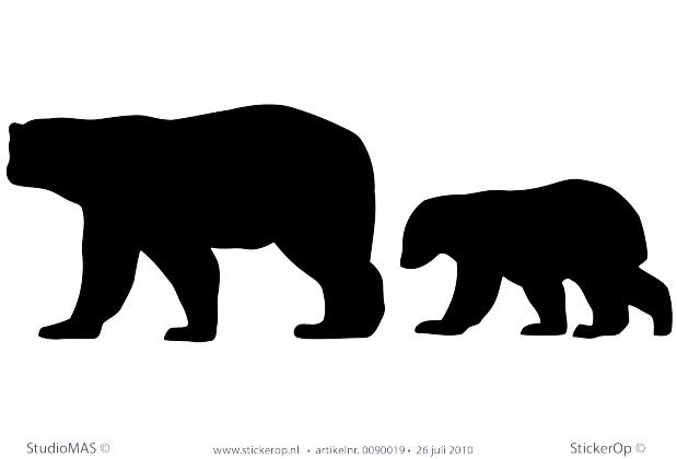 Muurstickers thema muursticker dieren ijsbeer met jong