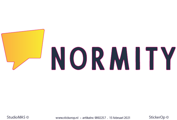 Muur- of deursticker zakelijk logo - Normity muursticker van zakelijk logo - Normity
