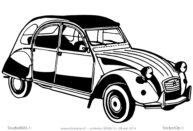 Muurstickers thema muursticker transport 2CV