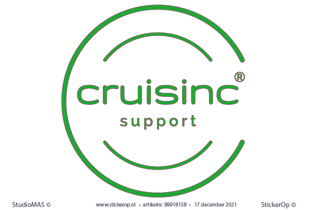 Bedrijfslogo op de muur - Cruisinc support - full colour van eigen logo - Cruisinc-fc groen