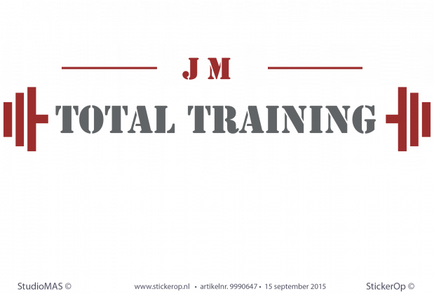 Muursticker zakelijk logo - JM Total Training muurstickers zakelijk logo JM total training