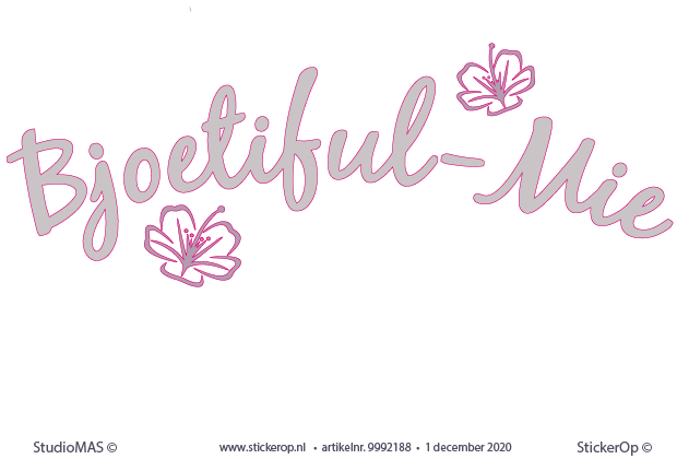 Muursticker van zakelijk logo - Bjoetiful-Mie van zakelijk logo - Bjoetiful - Mie