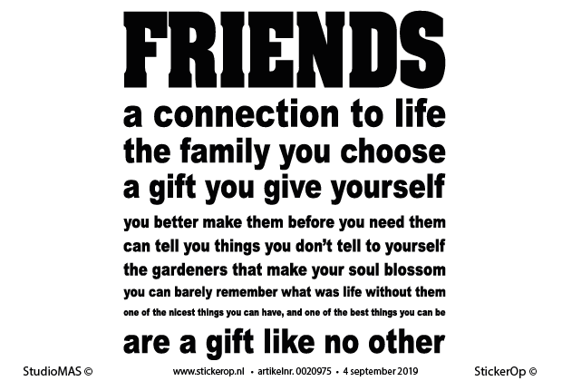 Muurstickers Engelse quotes - Friends are a gift like no other engels - Friends are a gift like no other