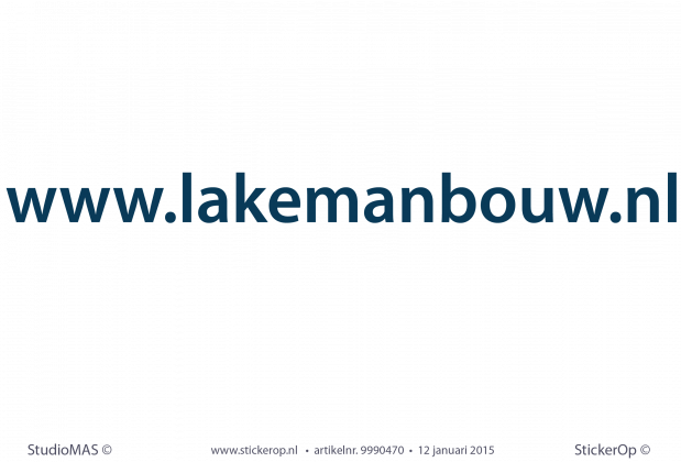 Reclamesticker webadres tbv bedrijfsauto - Lakeman Bouw reclamesticker zakelijk webadres lakeman