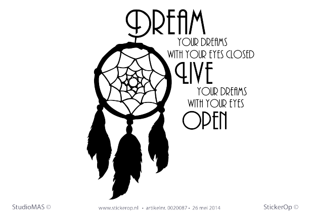 Muurstickers thema muursticker engelse tekst dream your dreams