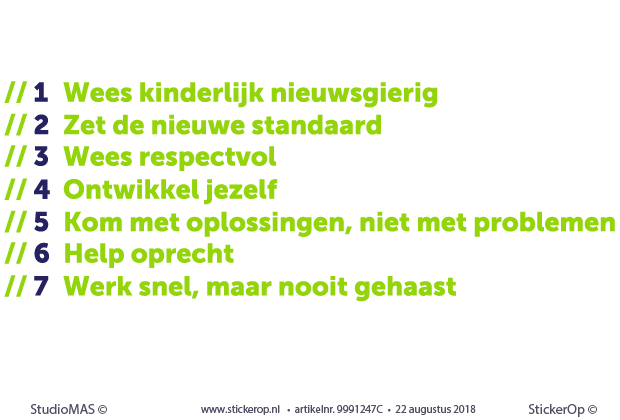 Zakelijke muurstickers - Kernwaarden CodeGuild Muurstickers zakelijk gebruik - Kernwaarden CodeGuild