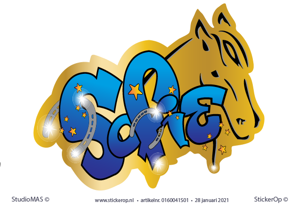 Muursticker graffiti eigen naam thema paard - Sofie