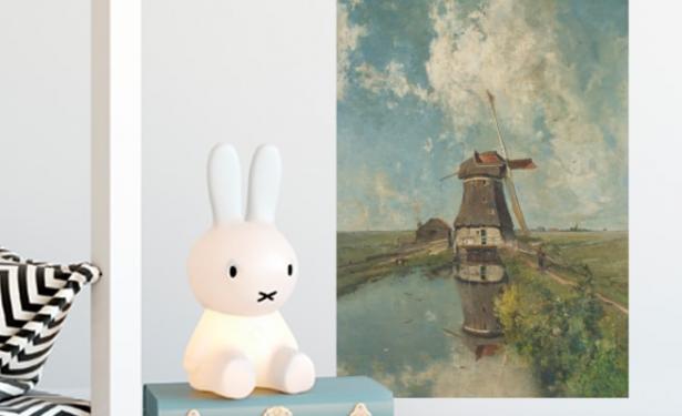van een molen in een poldervaart van Paul Joseph Constantin Gabril originel uitsnede-min