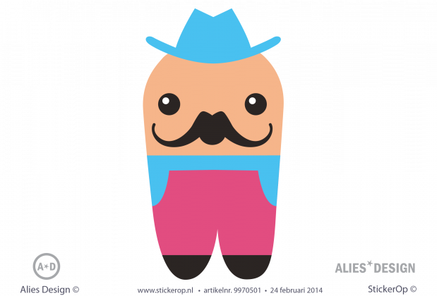Muurstickers thema muursticker kinderkamer Mustakkio Billy