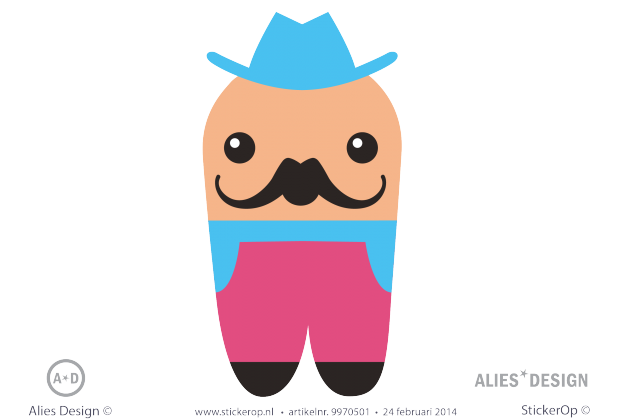 Muurstickers thema muursticker kinderkamer Mustakkio Billy
