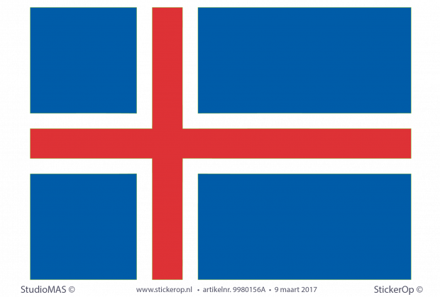 muursticker vlag ijsland