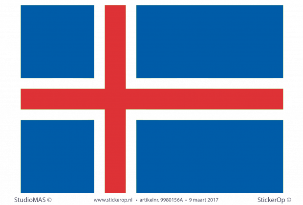 Muursticker vlag IJsland muursticker vlag ijsland