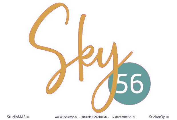 Logosticker bedrijf op de muur - Cruisinc - Sky 56 van eigen logo - Cruisinc-Sky-56