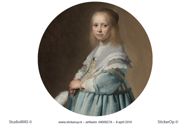 Portret van een meisje in het blauw - cirkel uitsnede - Johannes Cornelisz. Verspronck van een meisje in het blauw-Johannes Cornelisz Verspronck-cirkel
