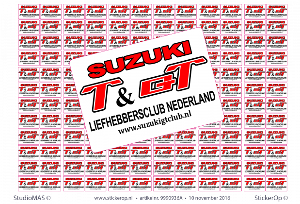 Stickers 10 x 7 cm - Suzuki GT Club - 250 stuks Sticker Suzuki GT Club