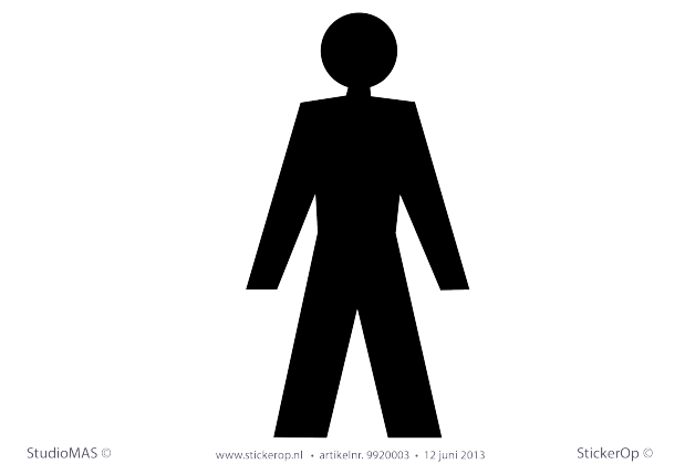Toiletdeur stickers pictogram man pictogram man toilet recht