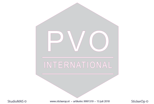 raamstickers zakelijke toepassing - logo PVO international