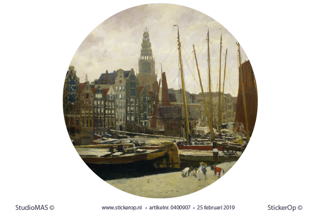 Muursticker Het Damrak in Amsterdam - George Hendrik Breitner