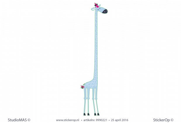 Muurstickers van eigen tekening Veronics giraf