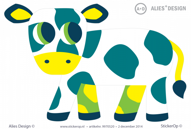 Muurstickers thema muursticker alies design koe