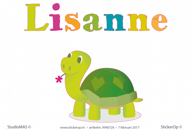 Stoelsticker Lisanne Stoelsticker geboortekaartje Lisanne