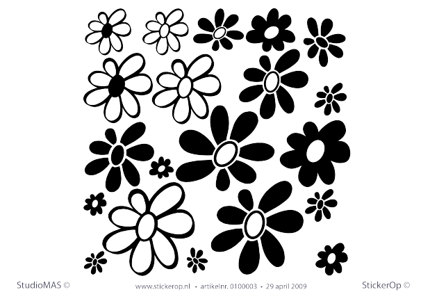 Muurstickers decoratie thema muursticker veld met bloem