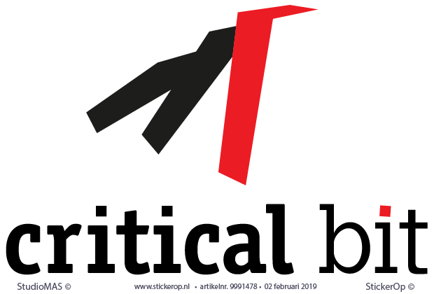 Muur-, raam-, deursticker zakelijk logo - Critical Bit zakelijk logo - Critical bit